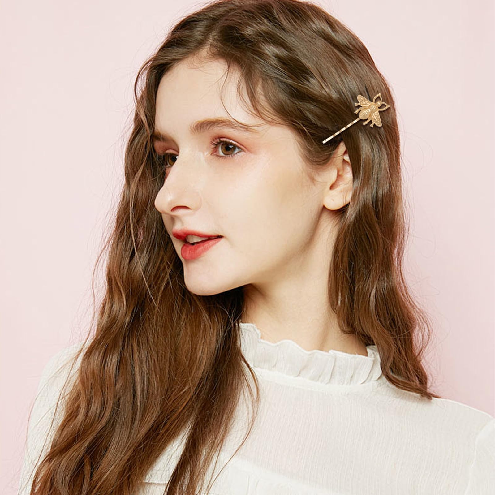 5PCS Cute Gold Bee Hair Clips Alloy Mini Bee Barrettes Adorable Animal Bobby Pins Fashion Hair Accessories for Women