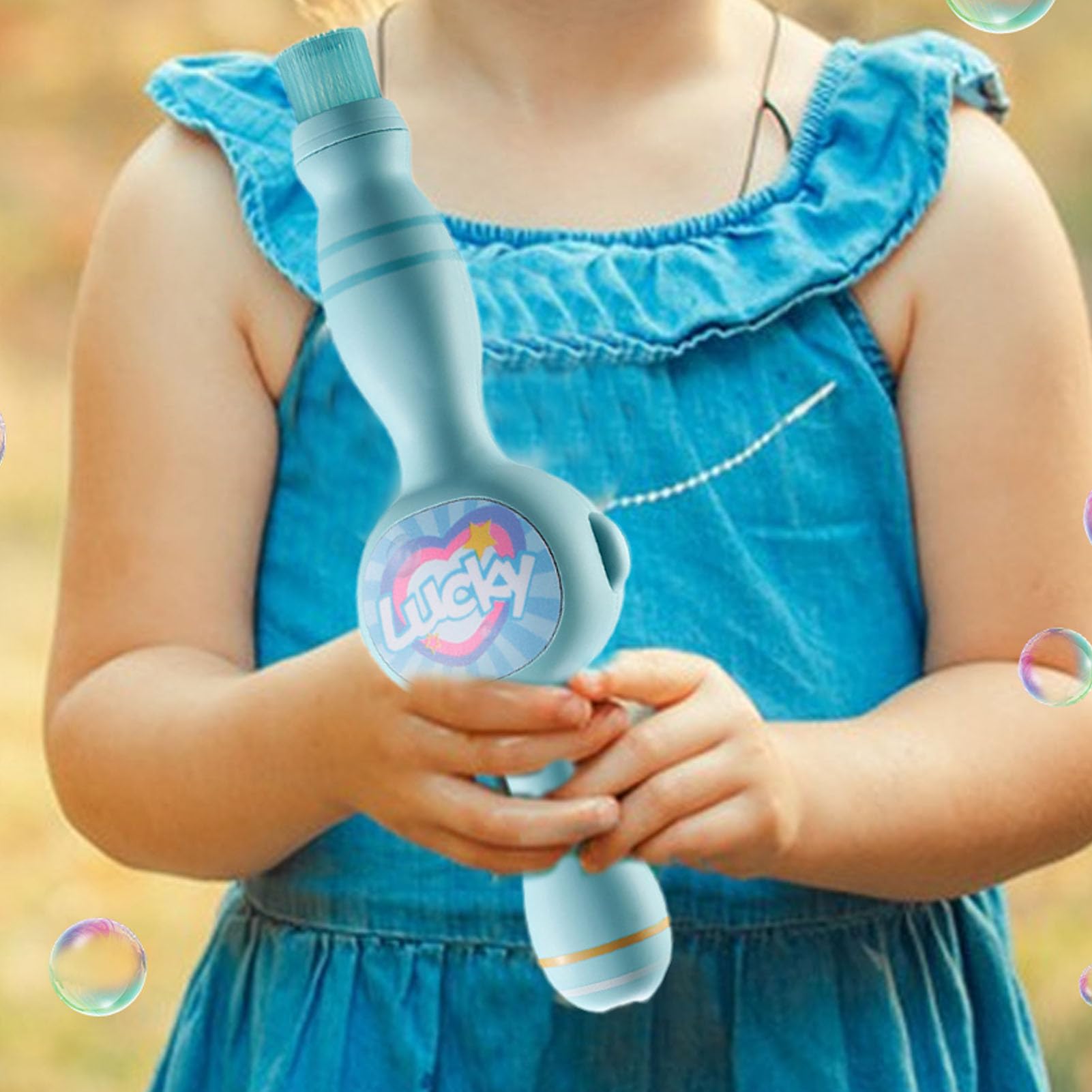 Máquina de Burbujas de Humo Colorida, mágica de Burbujas de Humo Infinito, Regalo de de Fiesta de Verano para 3+
