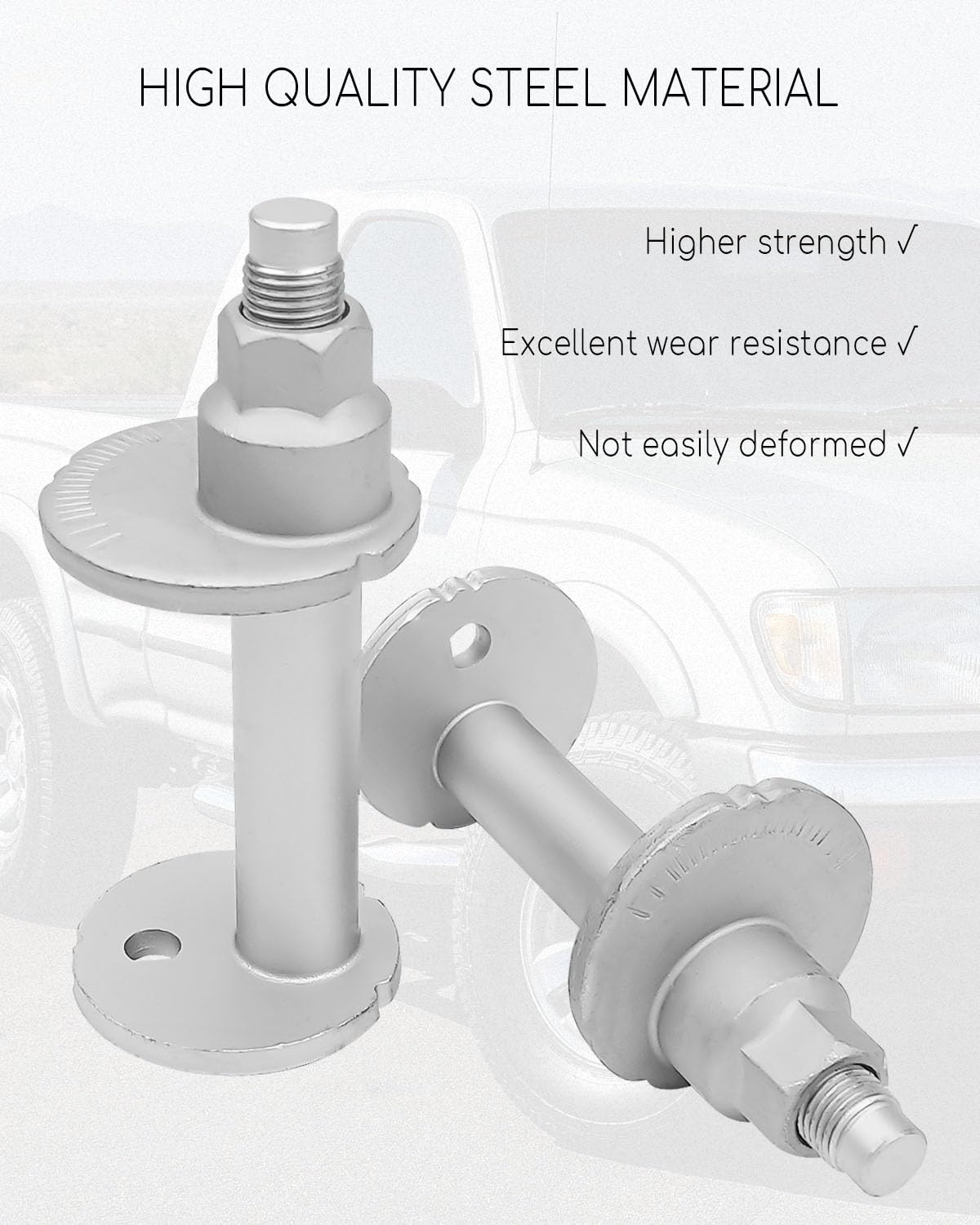 ULZOZN Front Alignment Camber Toe Adjustment Bolt Fit for Toyota Tacoma 1995-2004 4Runner 1996-2002 Replace 48409-35050 48452-35020 90080-11283, 4 Pcs Lower Control Arm Cam Bolts Kit