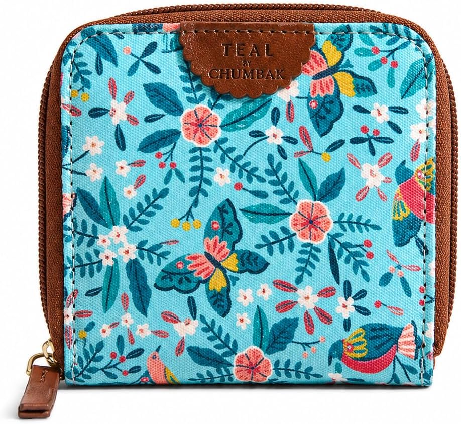 TEAL BY CHUMBAK レディース ミニ財布, ティール, バードオブパラダイス。