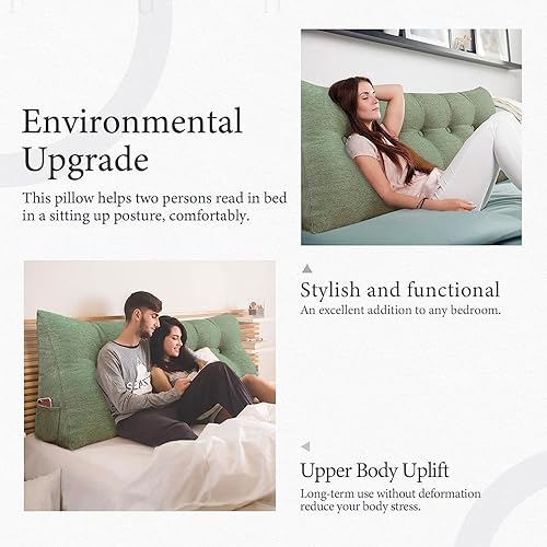 Miniatura 5 de Almohada de cabecero de cuña tamaño Queen, almohada grande para cama, almohada de lectura triangular, almohada de apoyo para la espalda para