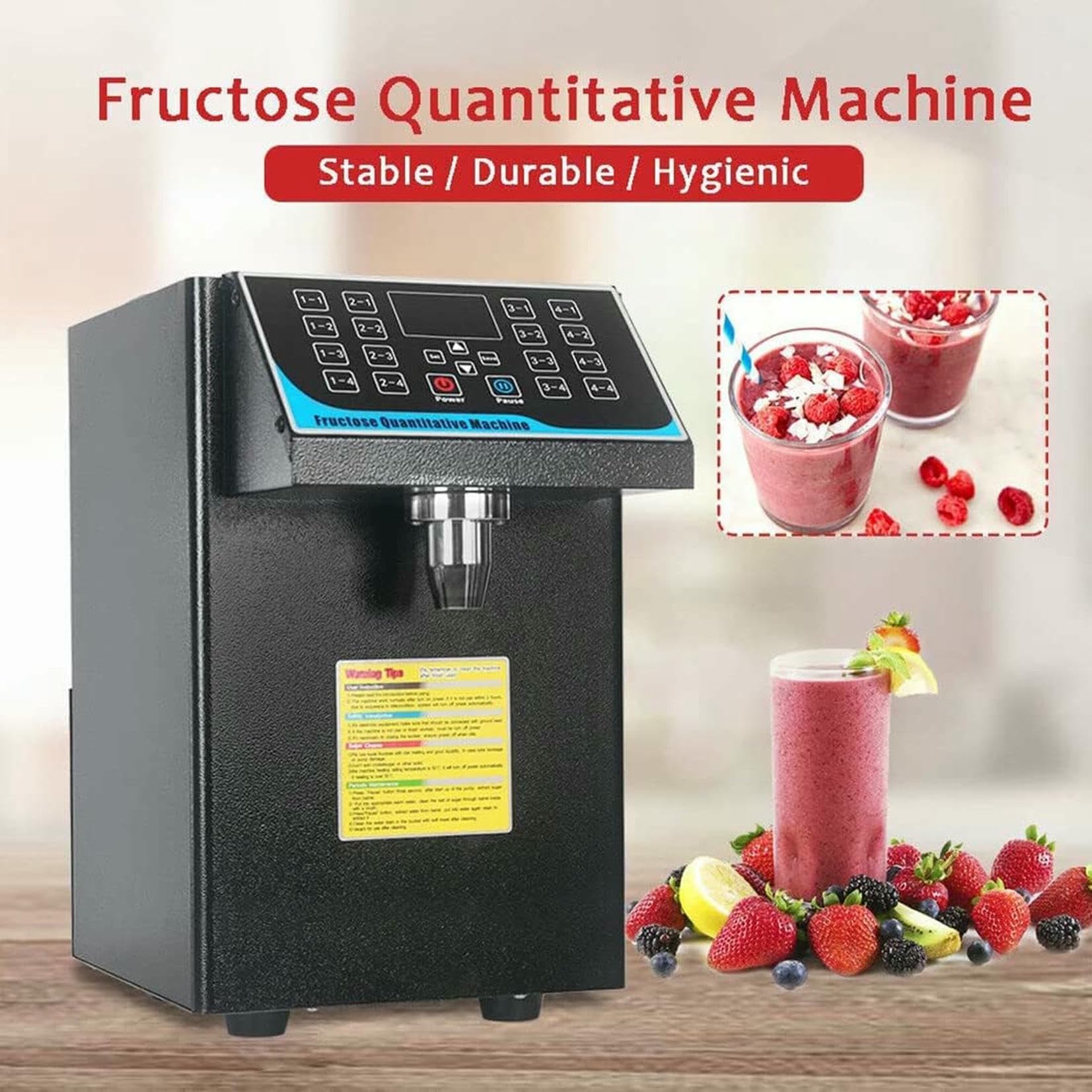 Distributore automatico di fruttosio, macchina quantitativa per polvere di zucchero da 450 W, distributore di sciroppo da 7,5 litri per ristoranti e snack, attrezzatura efficiente per bevande