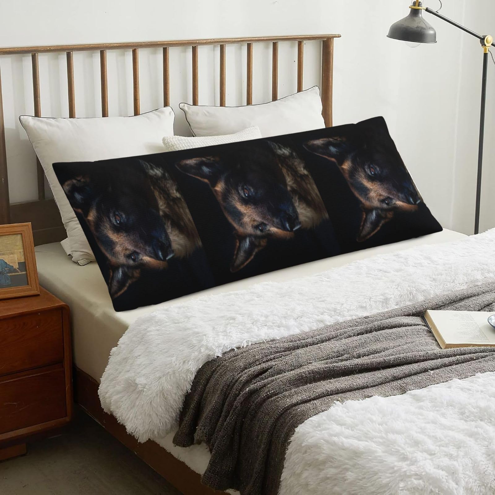 German Shepherd Dog, Body Pillow Cover with Zipper,Long Body Pillowcase 20 x 60 in