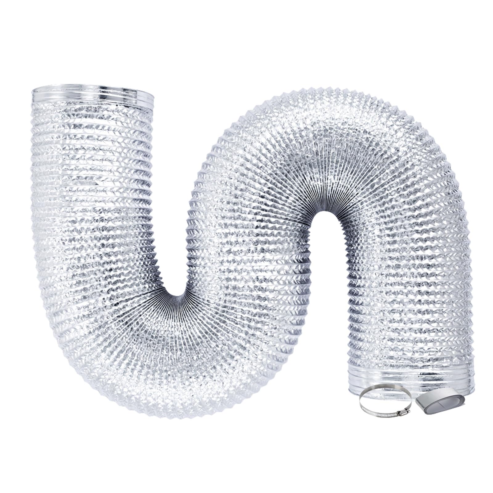 Conductos de ventilación de Aluminio, Manguera de Escape Flexible de Aluminio for Aire Acondicionado portátil, conducto de ventilación y tubería HVAC.(5m,150mm)