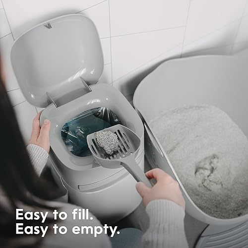 Vista 5 de Litter Genie Easy Roll - Cubo de eliminación de arena para gatos Control de olores, bolsas de repuesto y cucharada