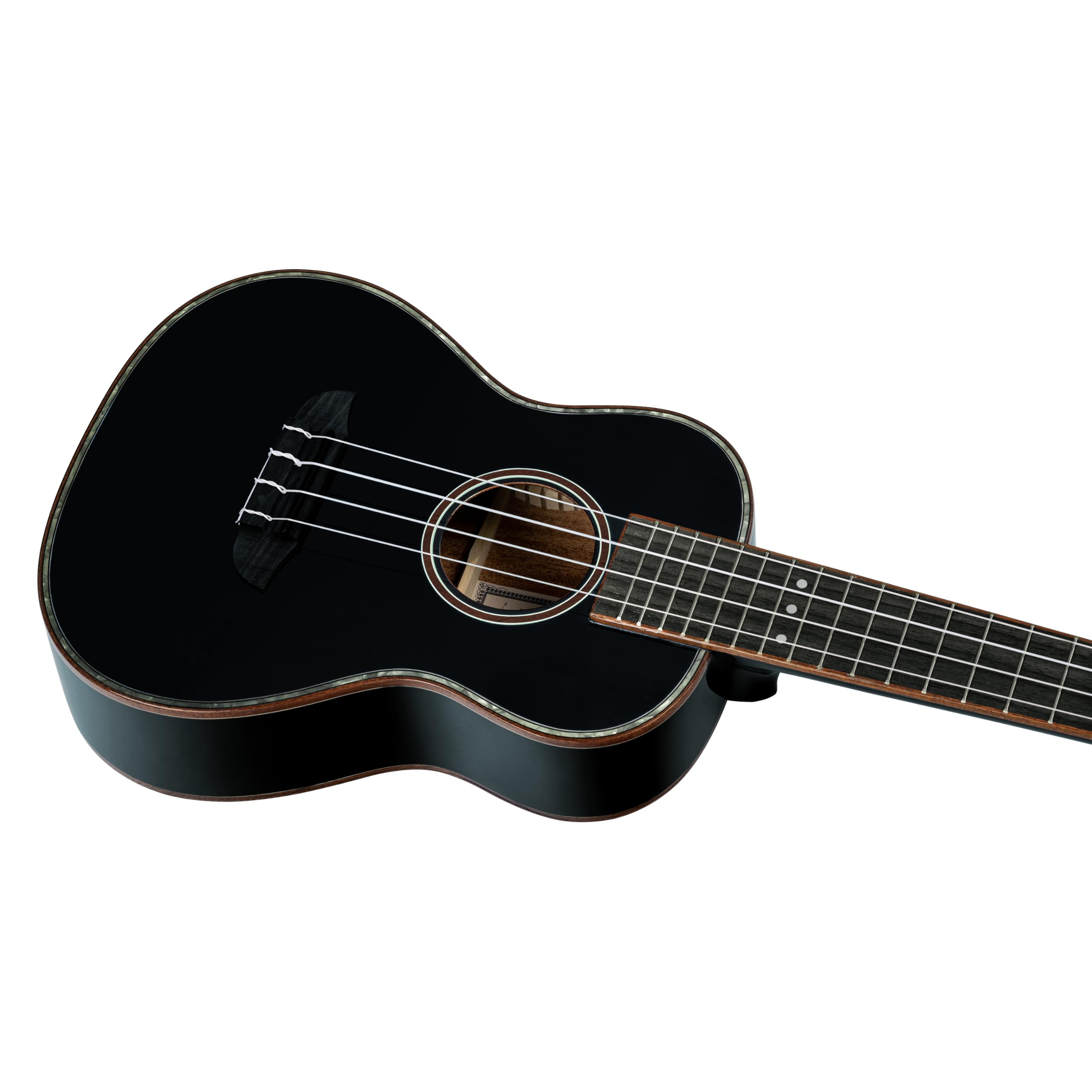 Ortega Guitars Konzert Ukulele Akustisch – Onyx Series – Inklusive Gigbag – Fichte, Mahagoni, Schwarz (RUOX-CC)