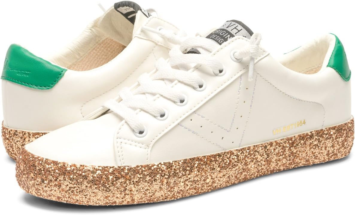 VINTAGE HAVANA Women's Glare Glitter Sole Lace Up Sporty Sneaker