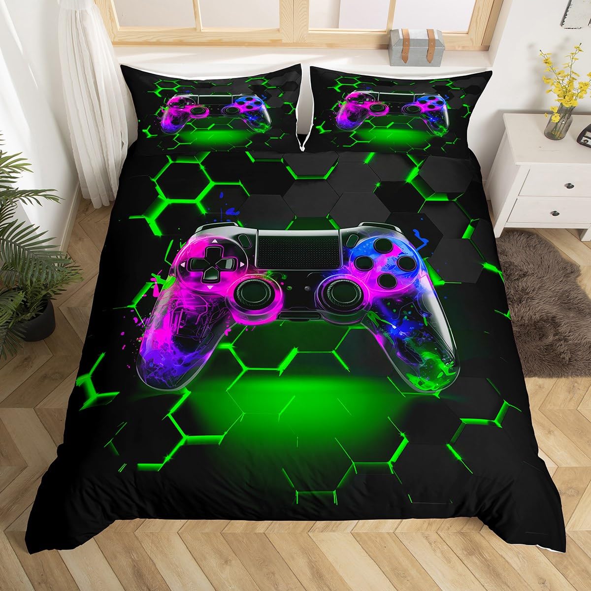 Manfei Gaming Duvet Cover Set Single Size