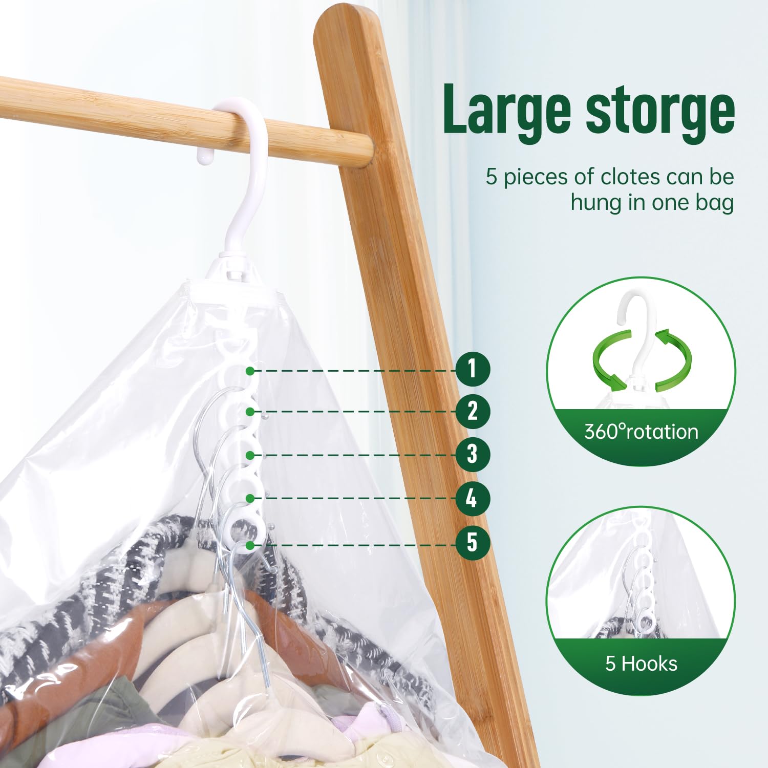 Bolsas de almacenamiento al vacío colgantes para ropa con bomba de mano, bolsa de almacenamiento para abrigos, bolsas de vacío para ropa, bolsas de almacenamiento al vacío que ahorran espacio, ropa,
