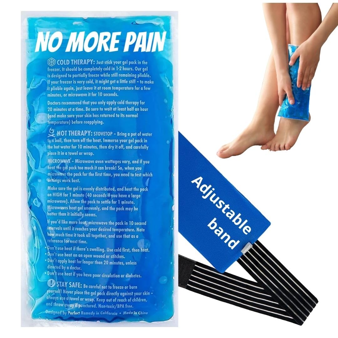 Ice Wrap - Medical Cold and Hot Compress - Reusable Gel Cool Pack with Adjustable Strap - Ice Pack - Therapeutic Pain Relief with Hot and Cold Therapy for Back, Knee, Shoulder, Arm and Neck