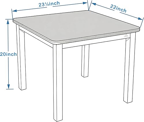 Miniatura 7 de PETIT BATEAU Juego de mesa y sillas para niños pequeños, muebles modernos de madera maciza para niños de 2 a 8 años, color blanco, arte de arte