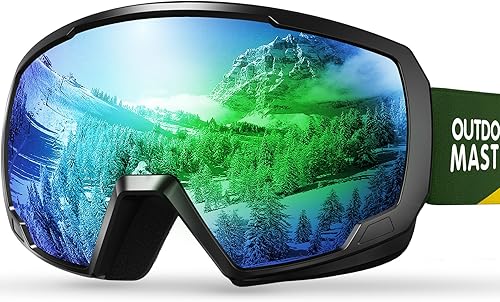 OutdoorMaster - Lentes de esquí para niños, lentes de snowboard para niños, con protección UV, 100% esférica, para niños y niñas