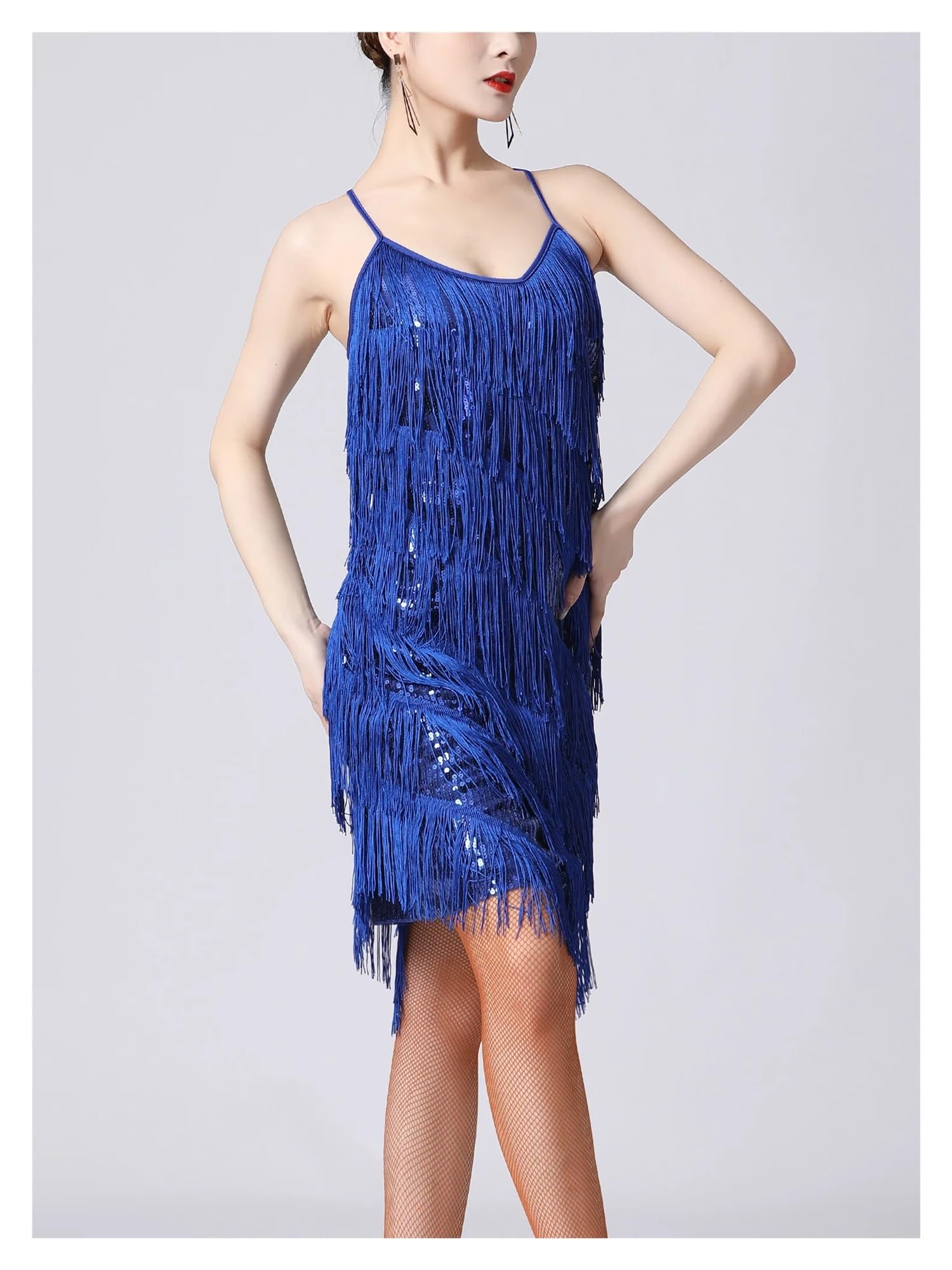 Latein Fransenkleid Damen Pailletten Fransen Flapper Lateinisches Tanzkleid Sexy 1920er Ballsaal Salsa Tango Cha Rumba Samba Kleid Tanzkleidung