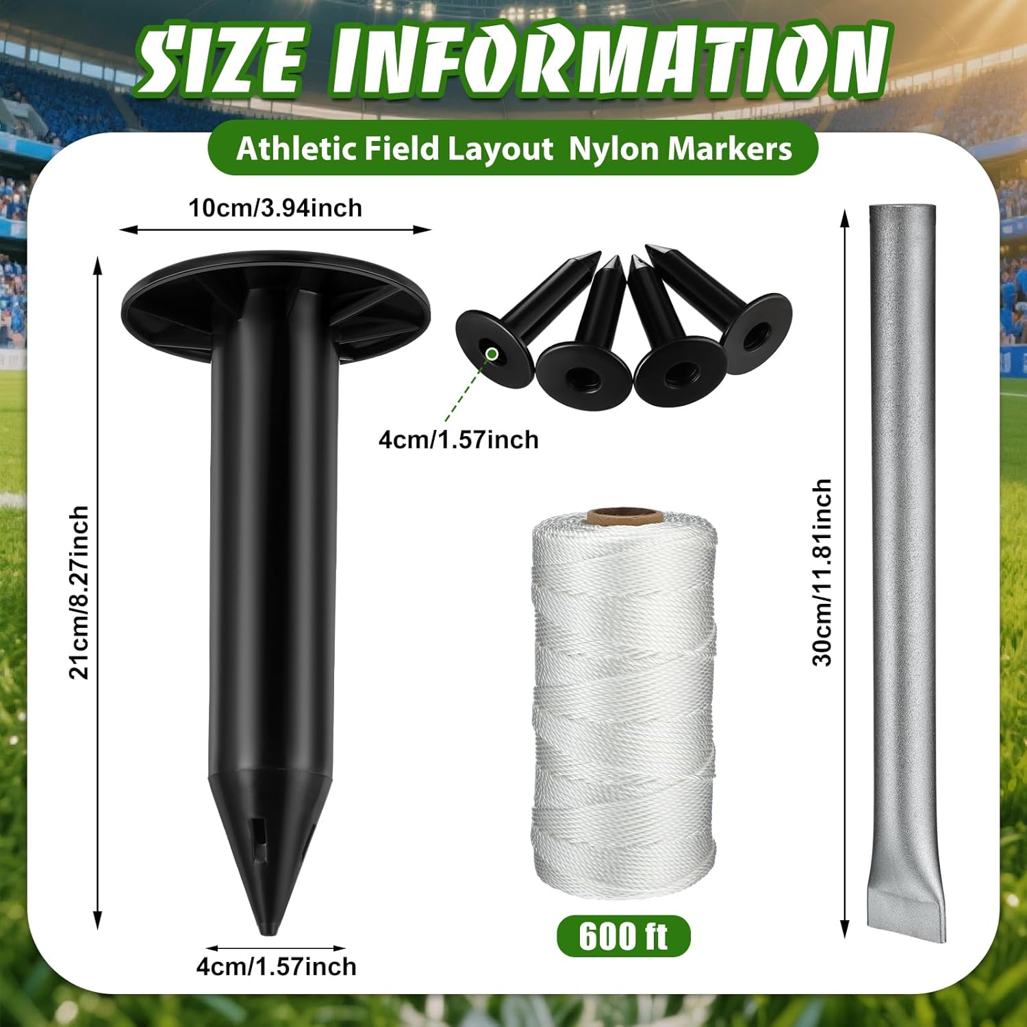1 Set Soccer Field Marking Kit Athletic Field Layout Systems Kits for Football, Baseball, Soccer & Other Sports Supplies, Perfect for Striping Straight Lines