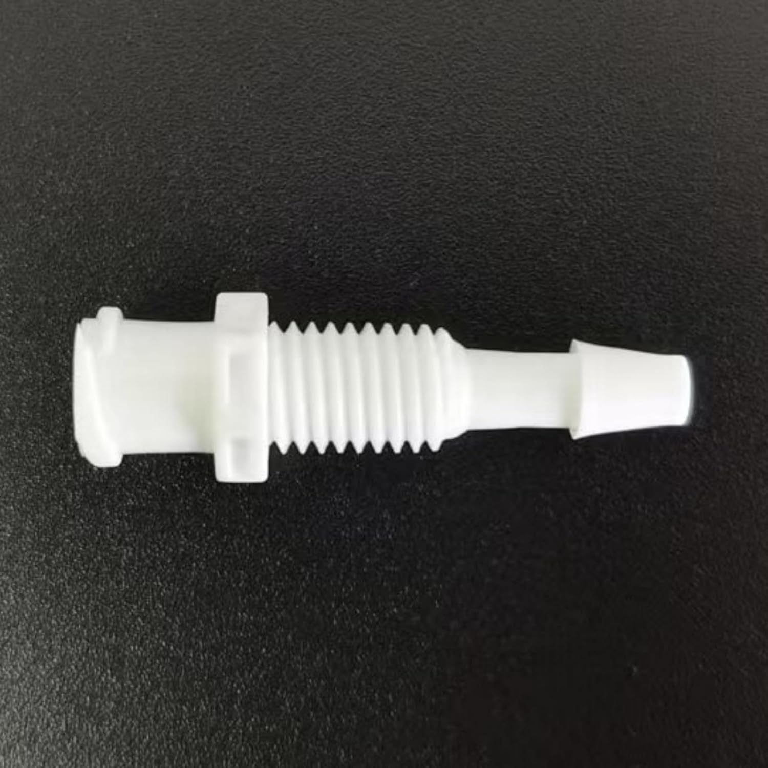 Female Bulkhead Luer Lock to Hose Barb Connector, 1/4-28 UNF Male Threaded, Heat-Resistant for Medical Lab Food Processing Chemical, Plastic 100-Pack (1/8'' Hose ID, Extended White)