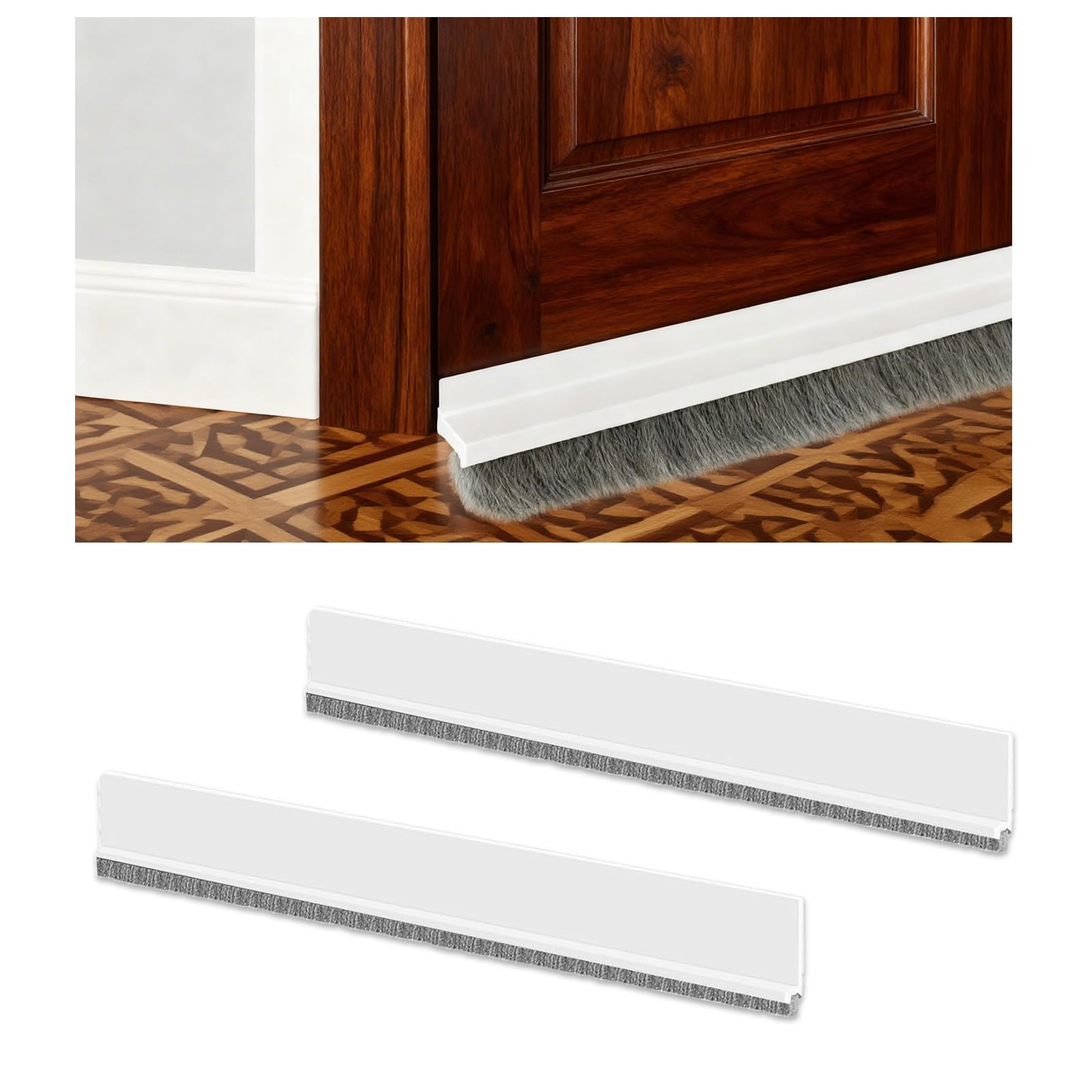 2 Pcs Door Brush Strip Door Draft Excluder Strip Door Seal Strips Draft Excluder for Doors 5.2cm x 100cm