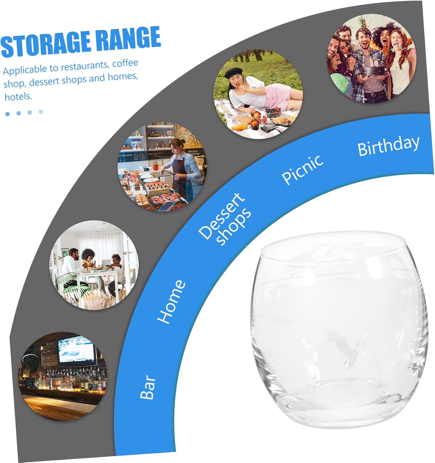 Hemobllo 2Pcs Transparent Glass Cups with Map Printing Decorative Drinks Cup for Water Milk Juice Sturdy Easy to Clean Beverage Drinking Glasses for Home Parties