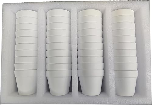 Miniatura 10 de Lorcnz Maceta de cerámica de 2.16 pulgadas, 16 piezas, para bricolaje, para suculentas, 10 macetas rojas, 6 macetas blancas