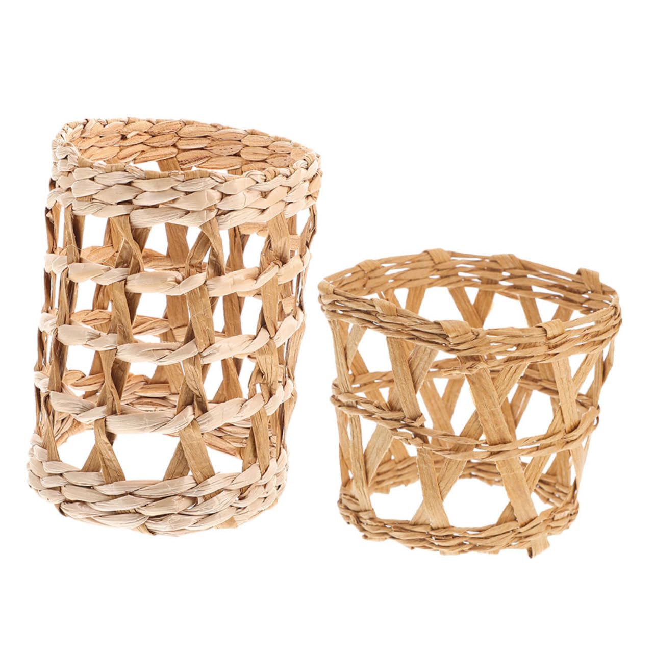 Manchons tressés en paille Mobestech pour verres et bouteilles, lot de 2 housses isolantes