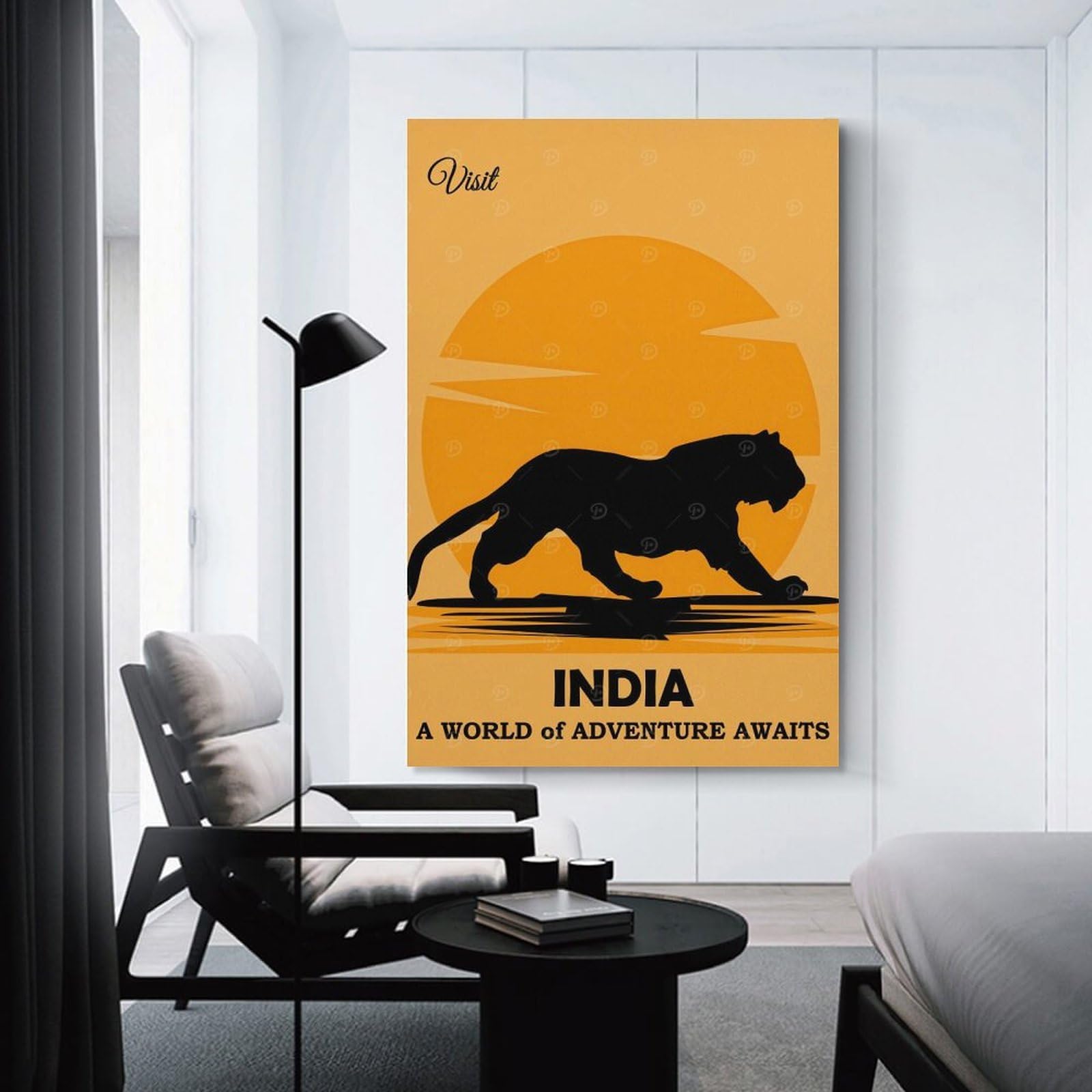 Junmoney India Travel Canvas Wall Art, 20x30inch(50x75cm), for Bedroom, Guest Room Or Reading Nook, Decorative Wall Art for Cosy Rooms