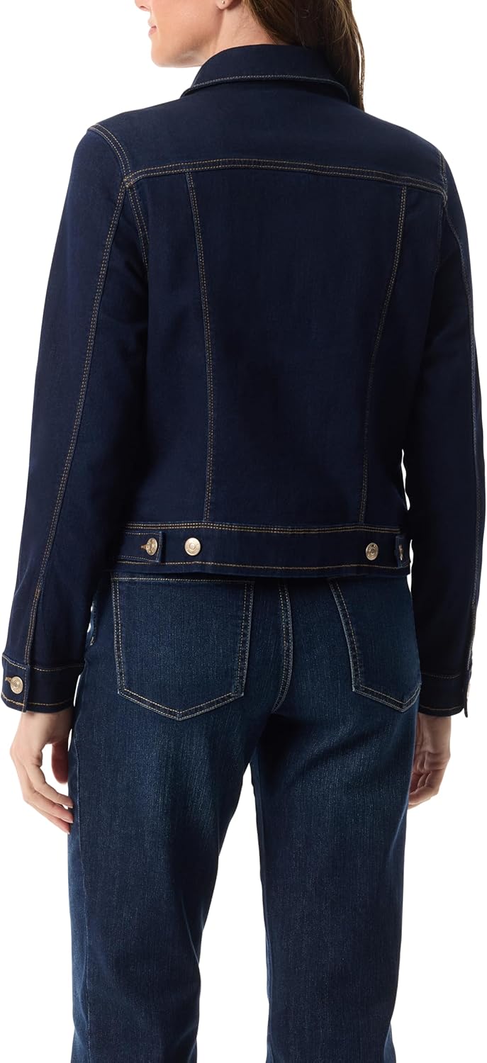Nine West Women's Sandy Iconic Button Front Stretch Denim Jean Jacket Standard