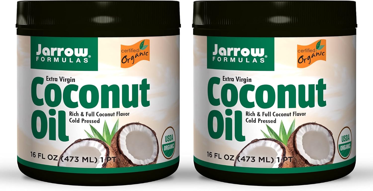 Jarrow Formulas Extra Virgin Coconut Oil, 16 fl oz, Pack of