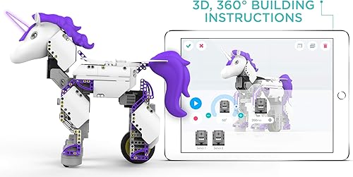 Miniatura 2 de UBTECH Serie mítica: Kit Unicornbot Kit de construcción y codificación habilitado para construcción y codificación Kit de aprendizaje, morado
