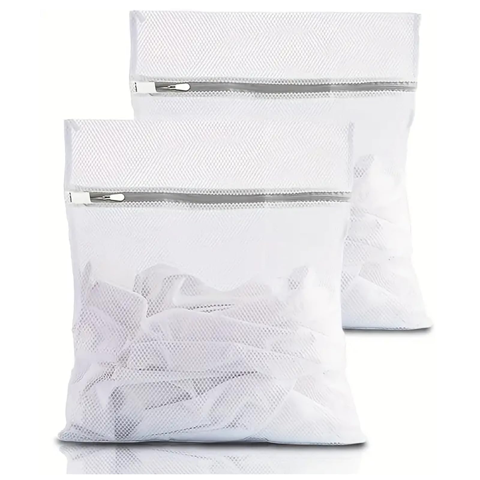 2 Pcs Mesh Laundry Wash Bag, Mesh Laundry Bag for Washing Machine, Laundry Bags with Zips, for Laundry, Socks, Blouse, 60x50cm