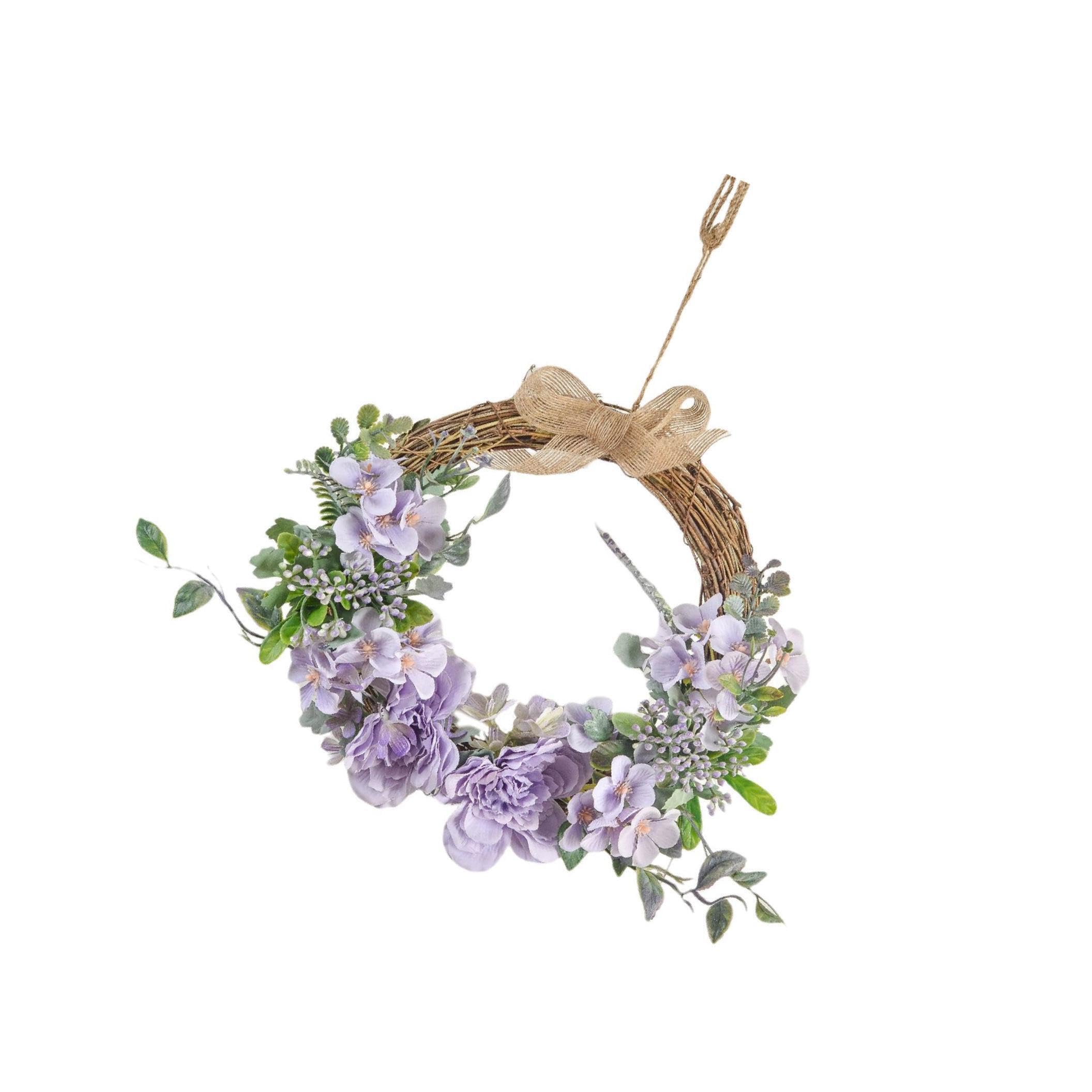 KIXZSAZ Handcrafted Flower Wreath Rattan Hoop Door Wall Hanging Garden Party Decor Ornament Artistic and Unique Garland Wedding