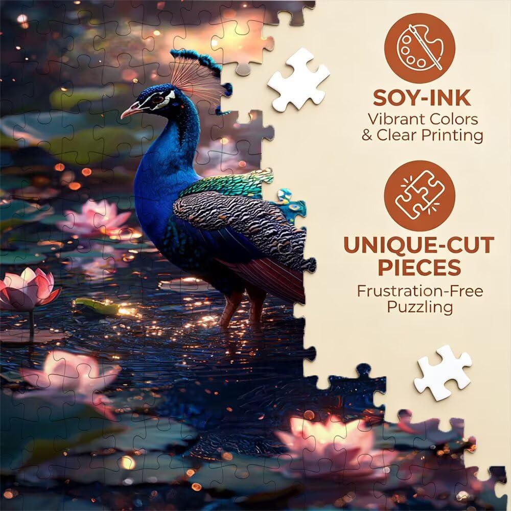 Puzzle 3000 Teile Erwachsene, Jigsaw Puzzle Erwachsene 3000 Teile, Pfauen Puzzles, Impossible Klassische Puzzles, Herausfordernde Familie Aktivität Spiele, für Home Decor und Geschenke DX0YL2-306