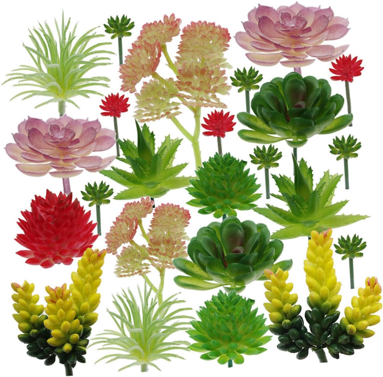 BESPORTBLE 24pcs Artificial Succulent Plant Wall Decor DIY Imitated Plastic