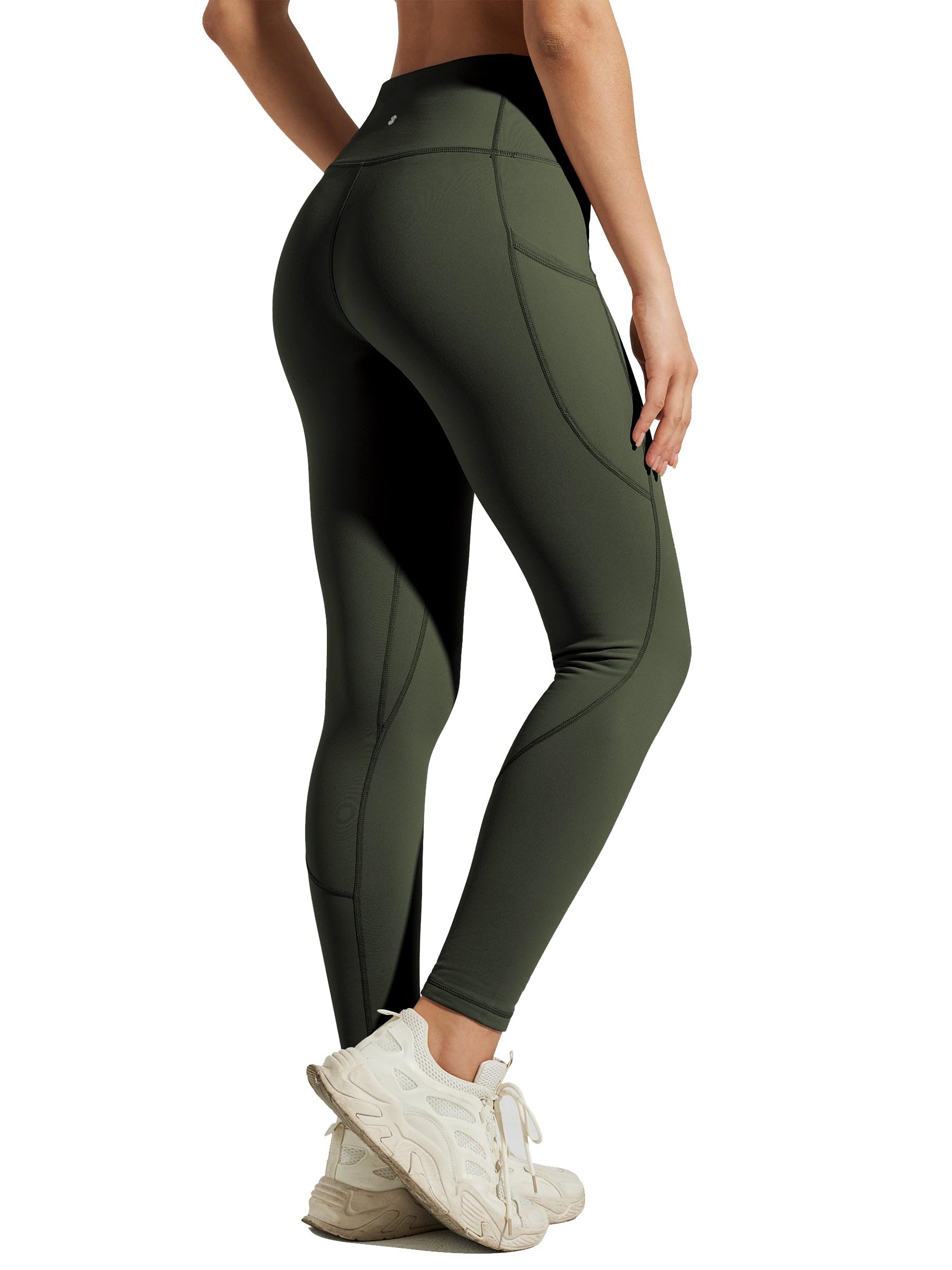 WILLIT Legging en polaire pour femme - Taille haute - Chaud - Pour l'hiver - Legging de sport thermique - Pantalon de course avec poches