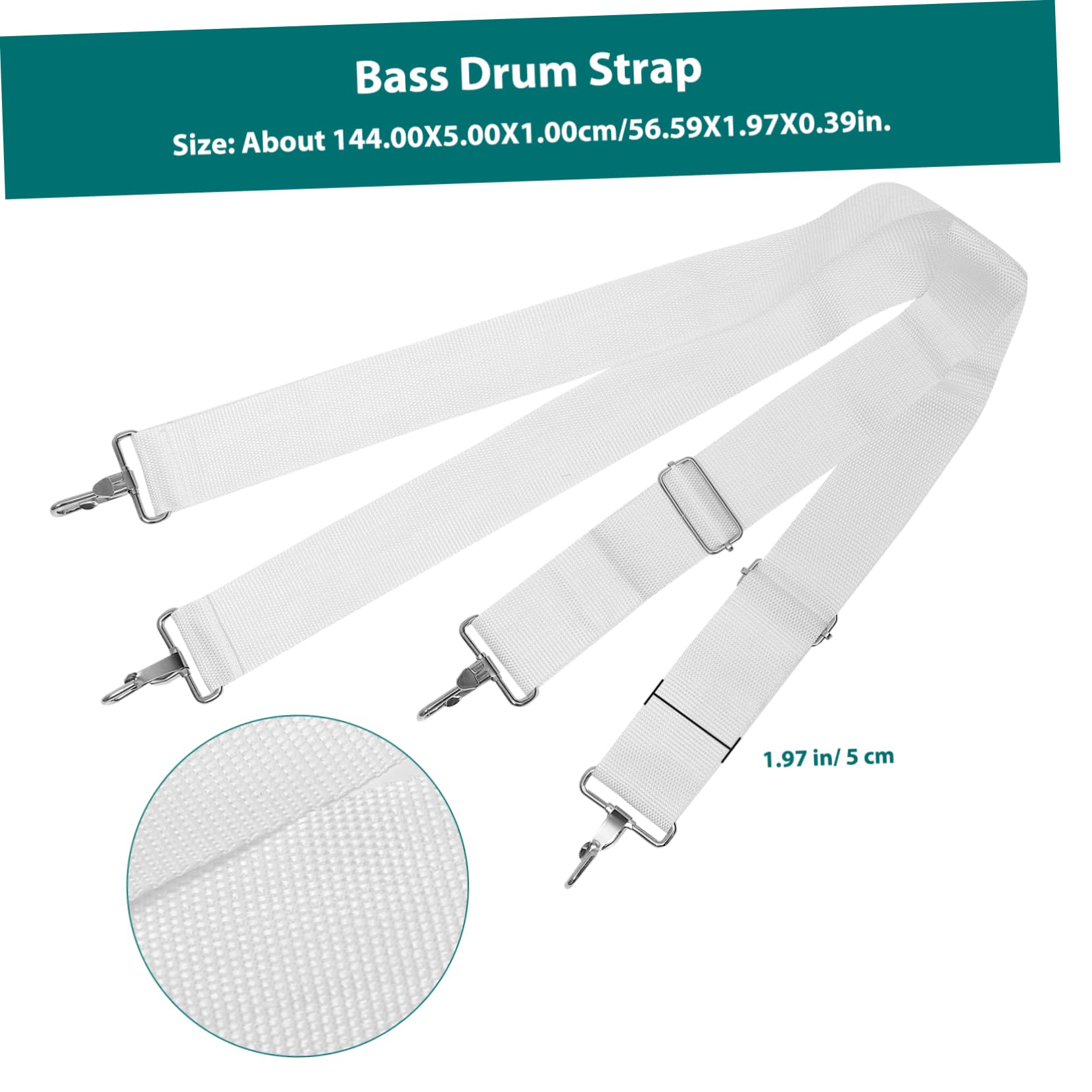 Snaredrum-gurte Marschieren Bass Trommel Schulter Bass Trommel Schulter Strap Sling Trommelgurt Trommel Sling Strap Gürtel Marsch-snare-drum-gurt Nylon Schlinge Weiß Große Trommel