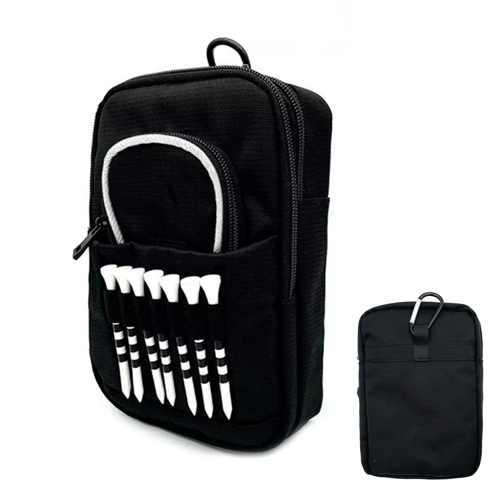 Golfball-Speicher – Golf-Zubehörhalter, Golftasche | Golf Accessory Bag plus Taschen, Meister von Golftasche mit verbesserter Lebensdauer mit Tee-Halterung für Männer (14 x 5 x 21 cm)