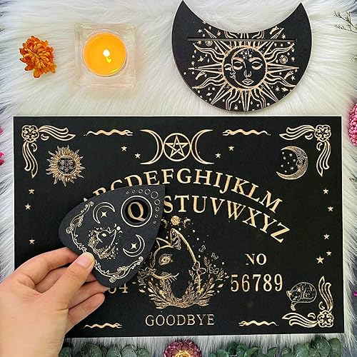 Kit de tablero de adivinación de madera (3 piezas) Tablero de conversación Juego de espíritu para hablar con las almas de los muertos Decoración