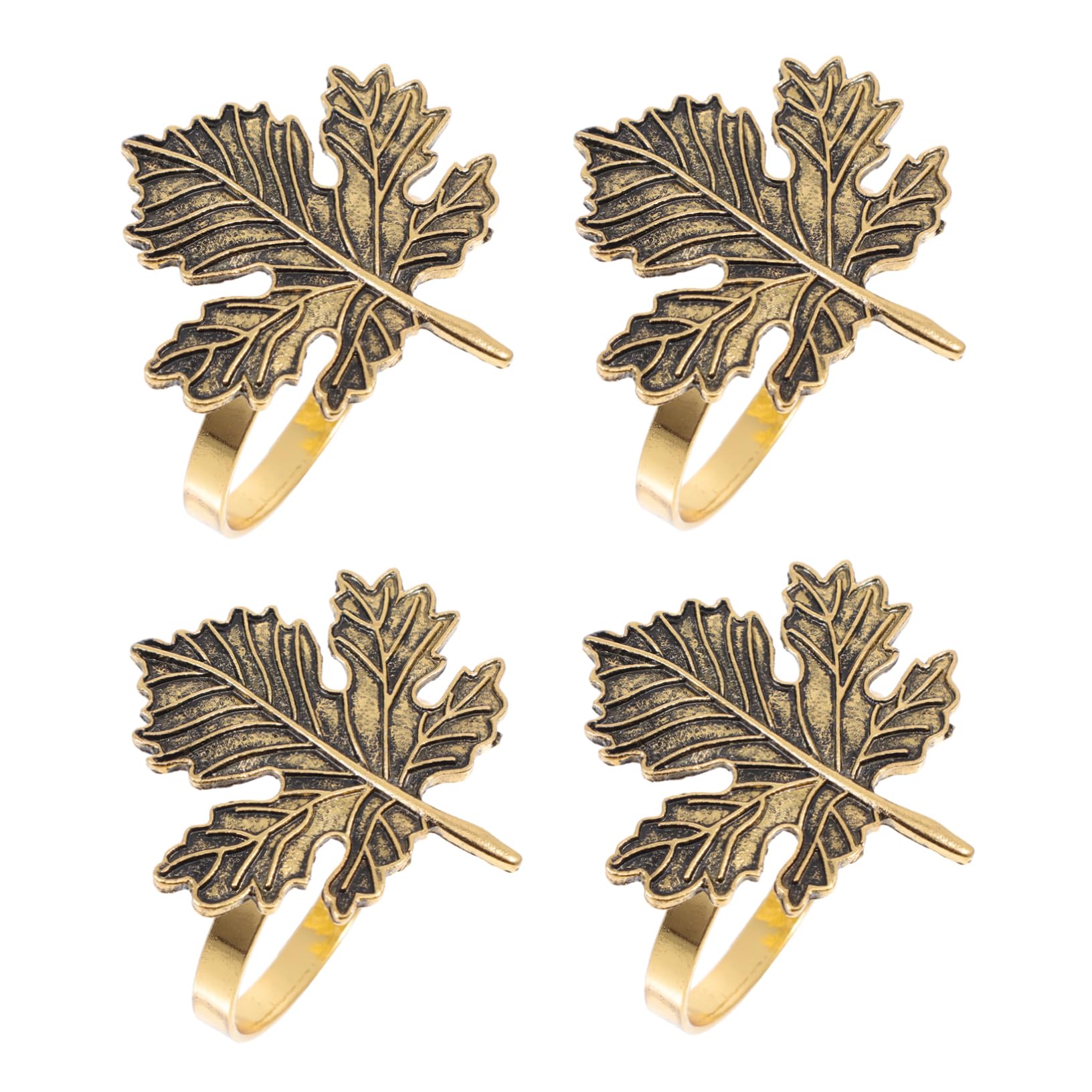 OUNONA 12stücke Retro Thanksgiving Serviettenringe Ahornblatt-Design Tischdekoration Für Festlichkeiten Abendessen Und Besondere Anlässe
