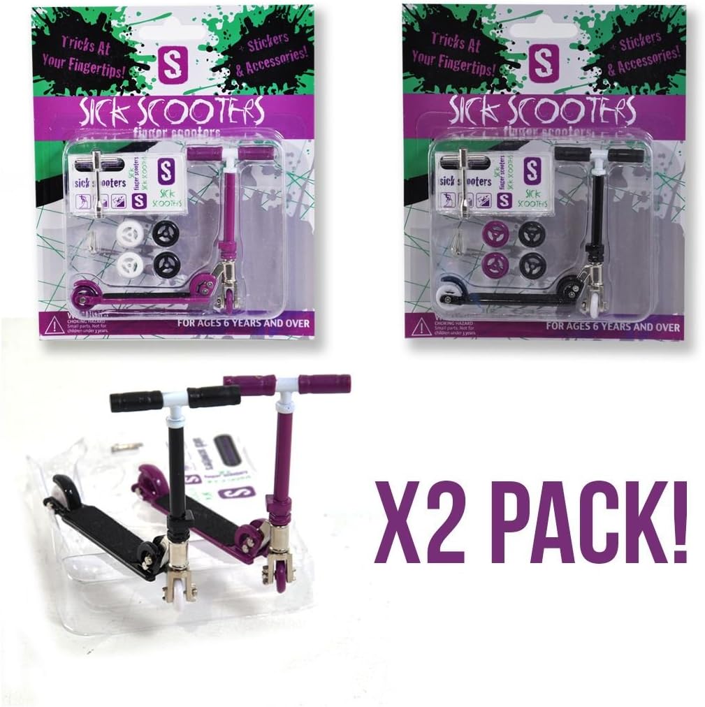 Sick Scooters Finger Stunt Tricks Micro Scooter - x2 pack