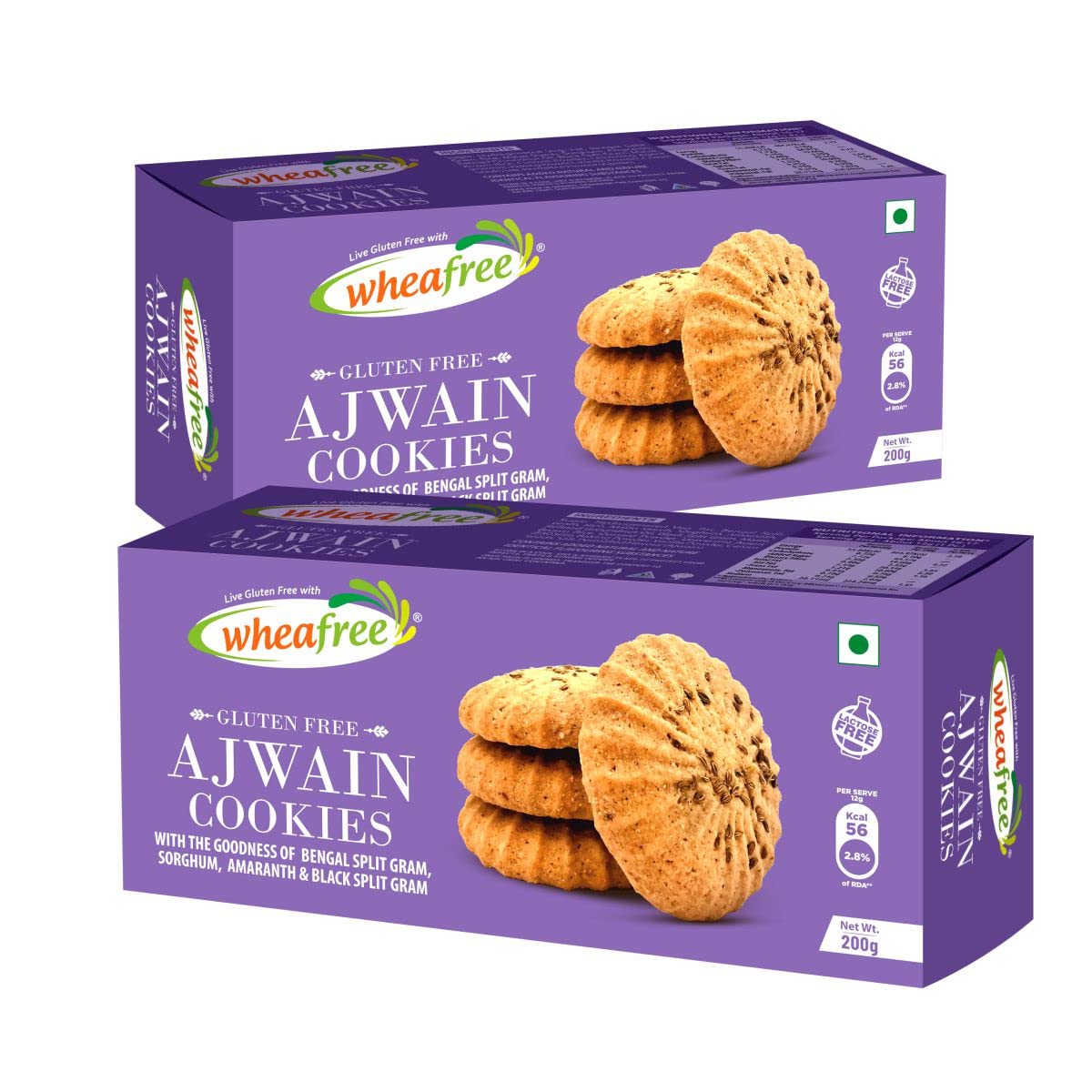 Wheafree Gluten Free Ajwain Cookies - Pack of 2 (200g each) | Lactose Free | No Maida | Multigrain | Sweet & Salty | Delicious, Crispy & Crunchy (B0BNLDK5VV) Amazon Price History, Amazon Price Tracker
