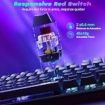 Redragon Mechanical Gaming Keyboard Wired, 11 Programmable Backlit Modes, Hot-Swappable Red Switch, Anti-Ghosting, Double-Shot PBT Keycaps, Light Up Keyboard for PC Mac