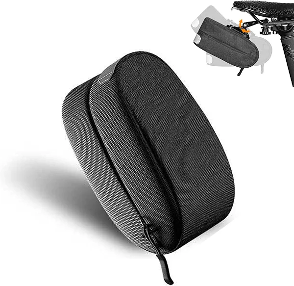 ENLEE Bike Saddle Bag, Adjustable Bicycle Seat Bag, Quick-release Tail Bag Cycling Seat Pack for Mountain Road Bikes (Black)