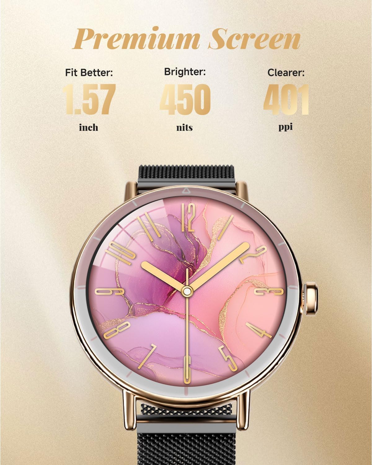 TOOBUR Smartwatch dla kobiet i mężczyzn z dwoma paskami, smartwatch HD 40 mm, kompatybilny z systemem Android i iOS, odbieranie/nawiązywanie połączeń, zegarek fitness z monitorem kroku/snu/HR, IP68