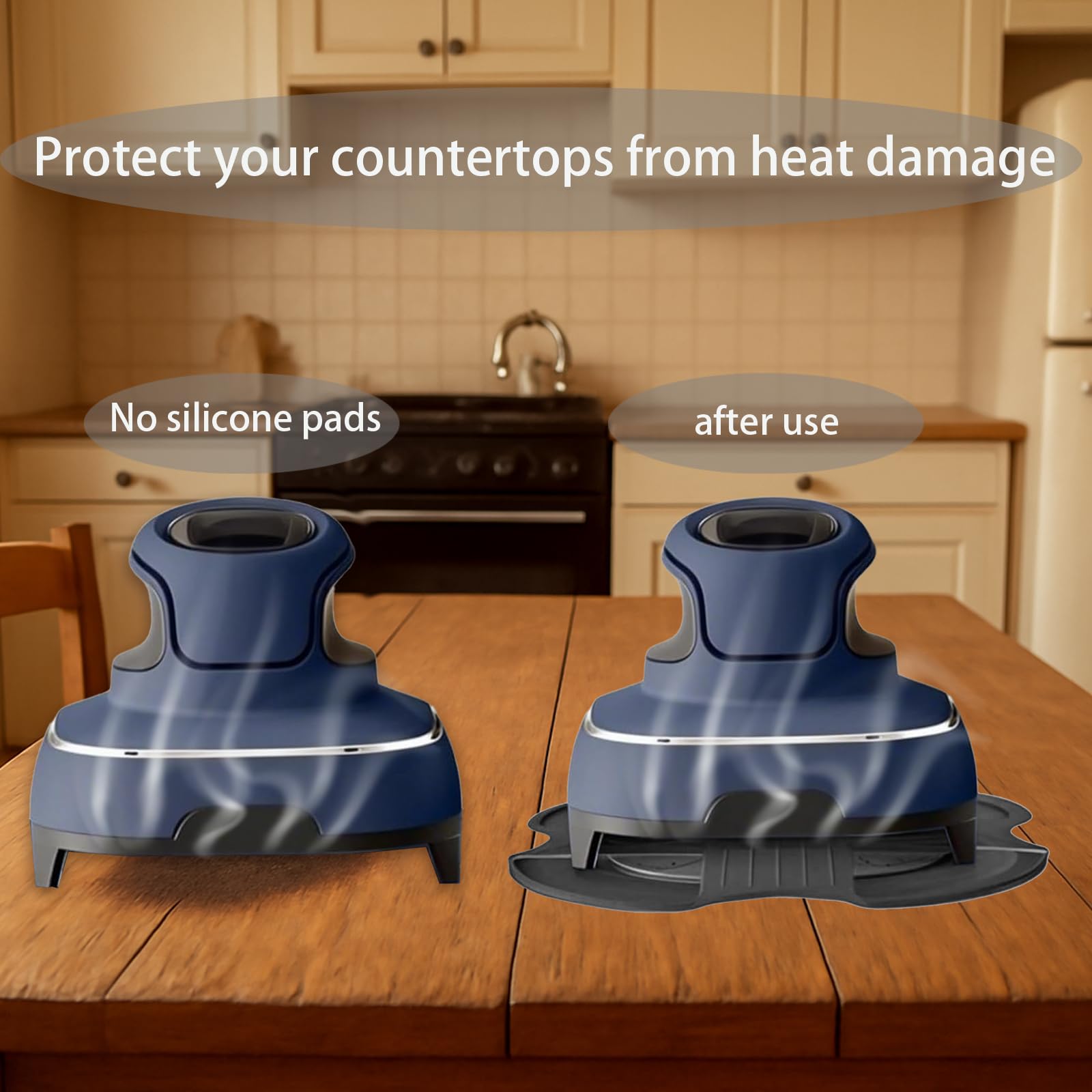 Tapis Silicone Pour Friteuse à Air Ninja Crispi - 38x38cm - Résistant à 230°C - Antidérapant Et Facile à Nettoyer - 9