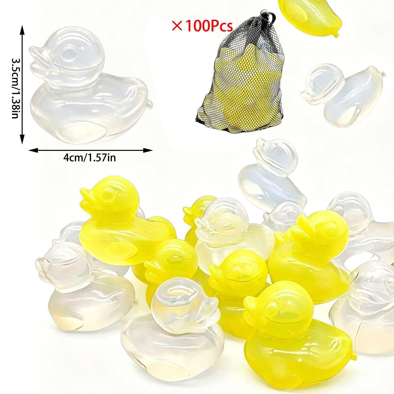 Reusable Duck Chillers - 100 Piece Ice Ball Cubes, Fast Freezing Beverage D