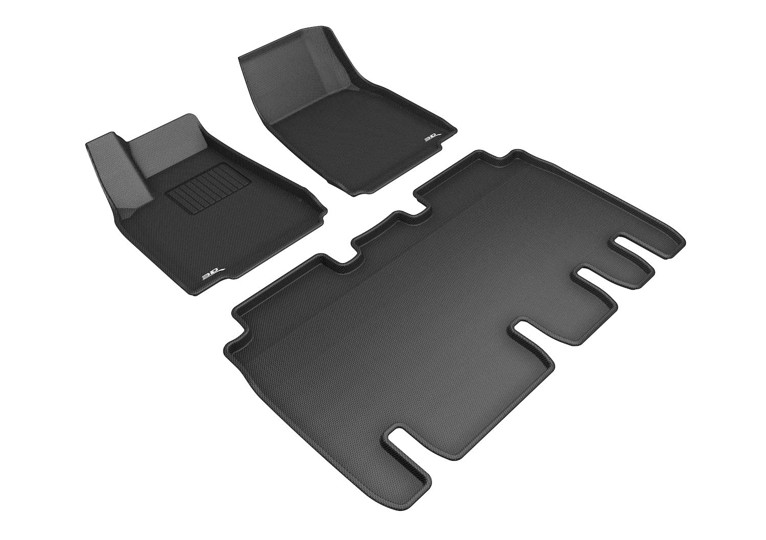 3D MAXpider Custom Fit Kagu Floor Mat (Black) Compatible with Tesla Model X 2022-2023 - Full Set