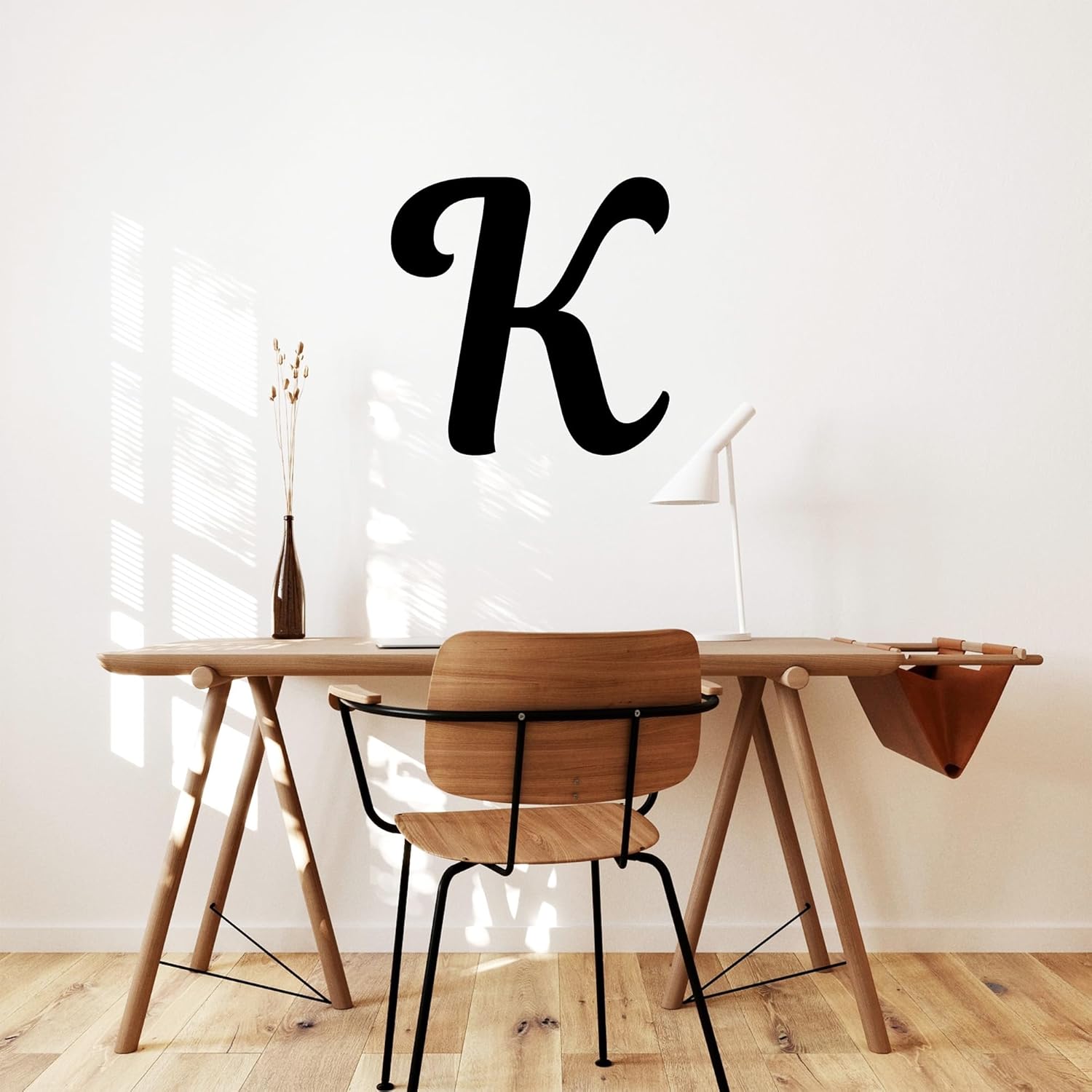 Monogram Initial Sign, Cursive Letter Wall Decor, Family Name Initial Door Hanger Indoor and Outdoor Weatherproof Block Font Letter Garden Flag Lamp Post Hanging Decoration