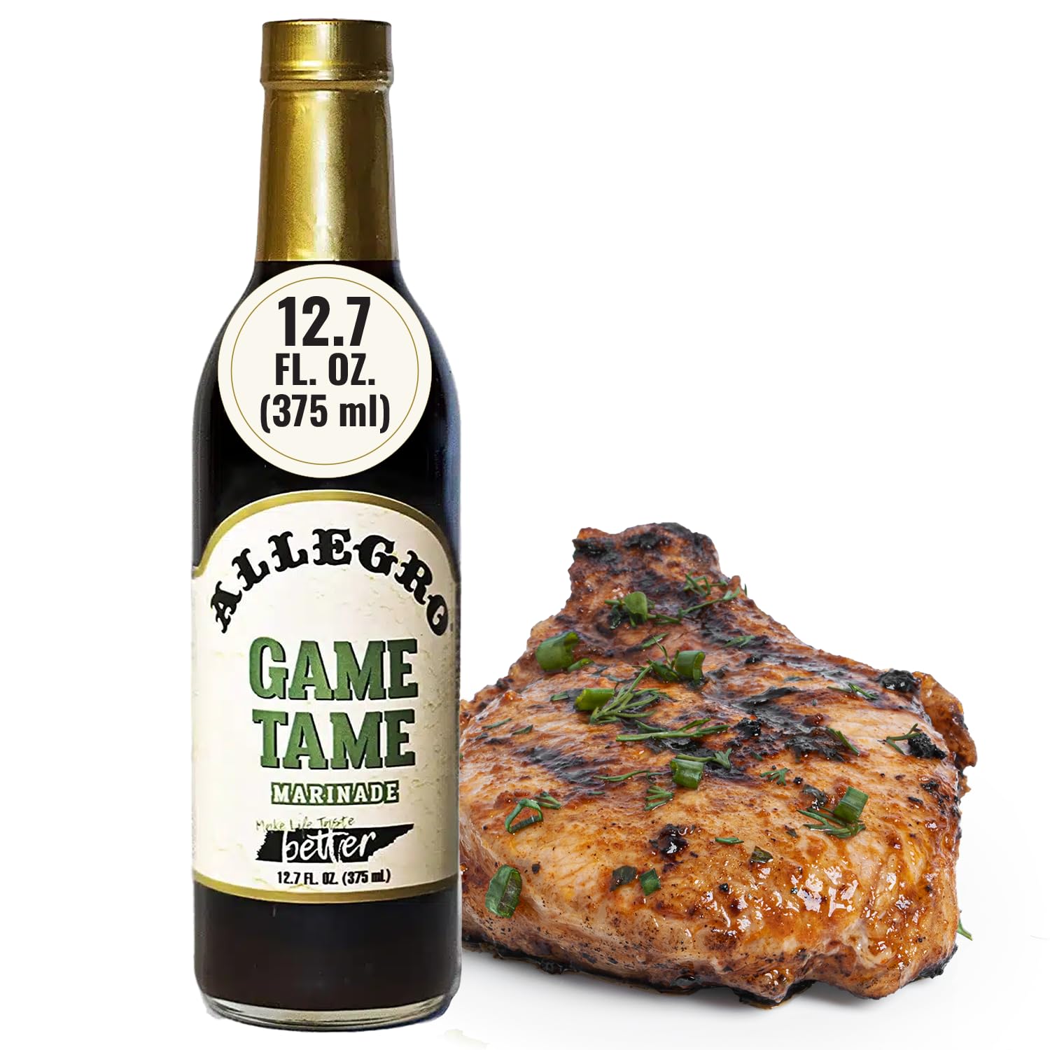 ALLEGRO The Marinate Everything Marinades, Perfect for Meat & Veggies, Grilling, Roasting & Cooking, Kosher & Gluten-Free, Game Tame, 12.7 oz