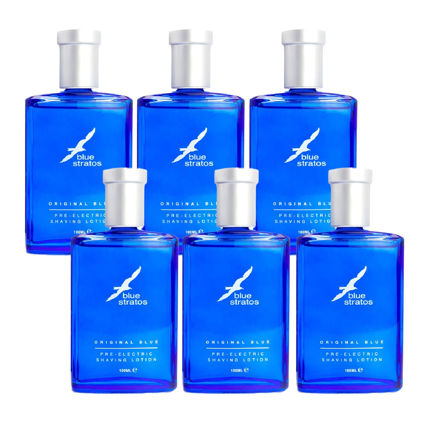 Blue Stratos mens Grooming pre Electric Shaving Lotion 100 ml Gift set di 6 UK