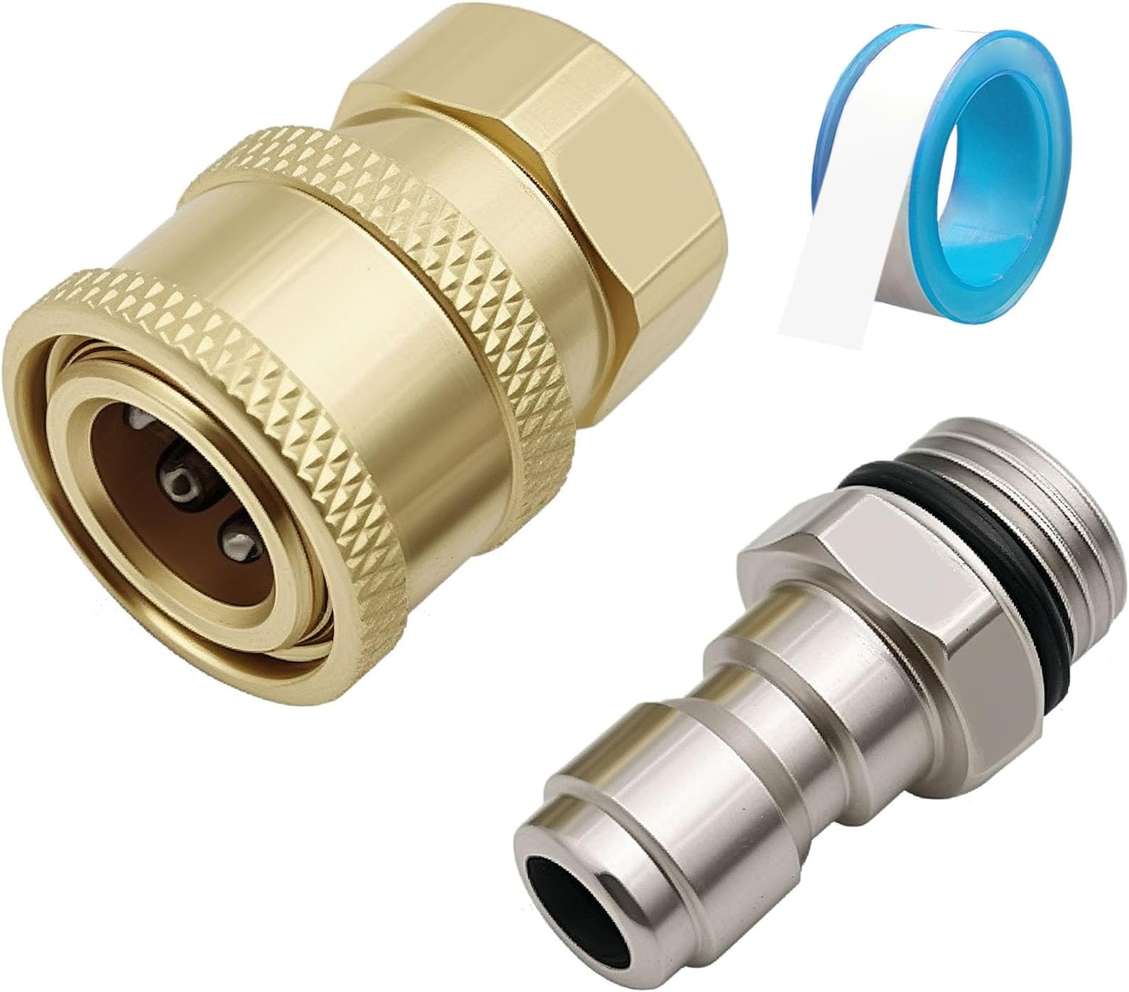 2Pcs 1/4 Male Quick Connector Pressure Washer Adapter Set