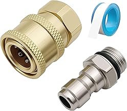 Hochdruckreiniger Adapter Set 1/4 Zoll Innengewinde Schnell Druckluftkupplung mit Außengewinde Kupplungsstecker Silber Quick Connect Kit für Luftschlauch Luftkompressoren Pistolen mit Dichtband