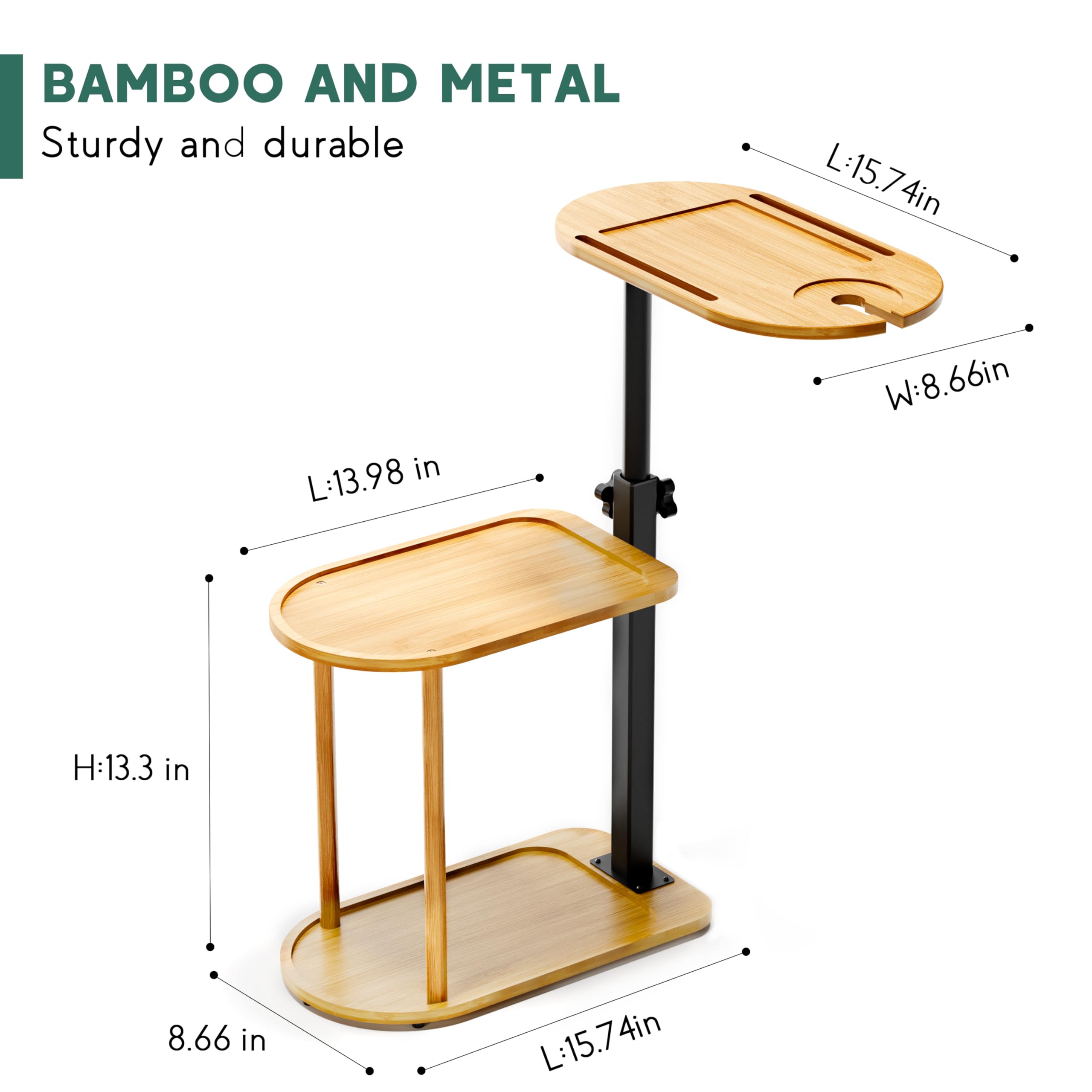 Bandeja de baño de 3 capas, bandeja de baño de bambú independiente para bañera contra pared, bandeja de mesa de baño, estante organizador de baño, estante organizador para spa de lujo y 6
